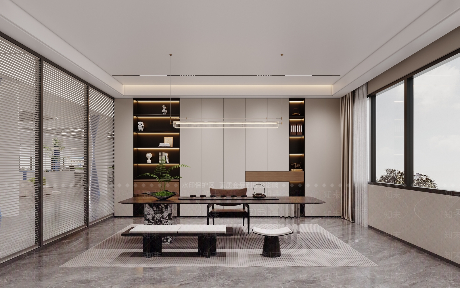 现代办公室洽谈室3D模型下载【ID:1161952586】