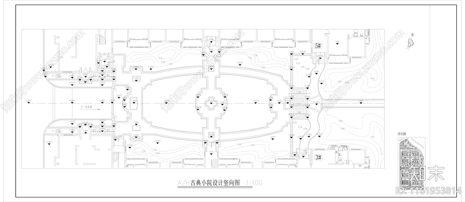 小区楼间距院平面图施工图下载【ID:1161953814】