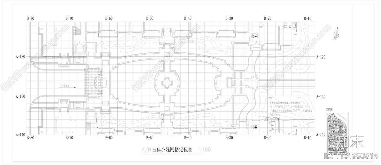 小区楼间距院平面图施工图下载【ID:1161953814】