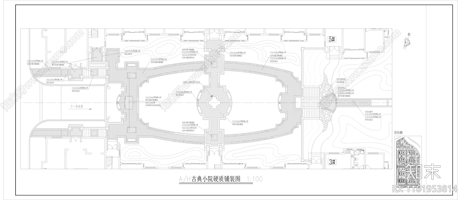 小区楼间距院平面图施工图下载【ID:1161953814】