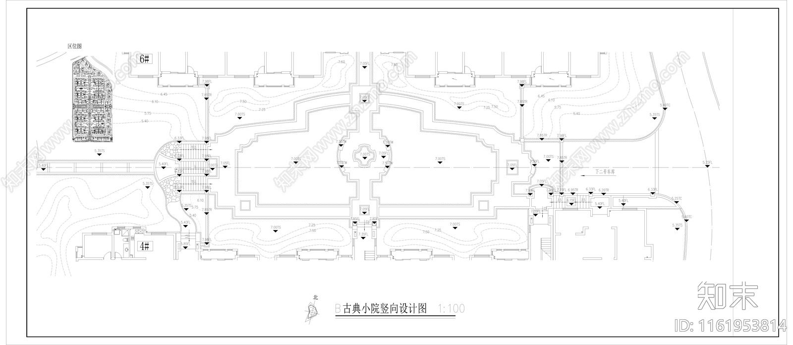 小区楼间距院平面图施工图下载【ID:1161953814】