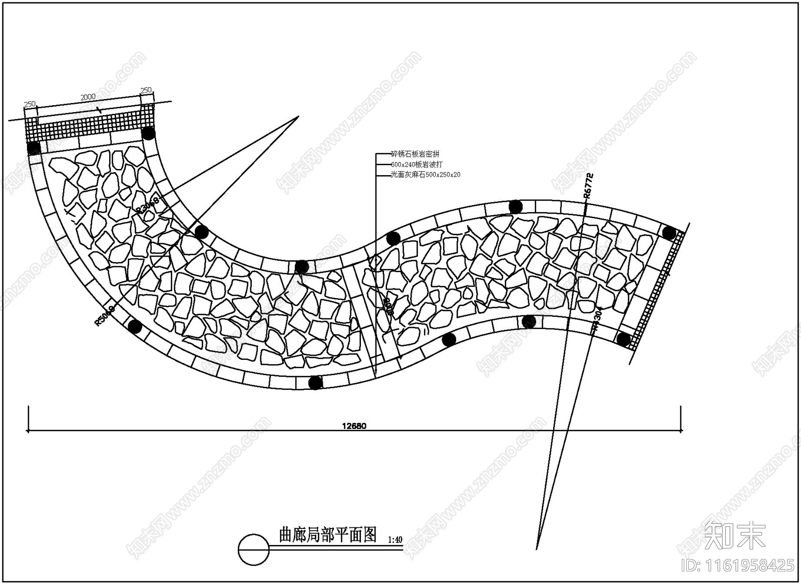 玻璃曲廊大样详图施工图下载【ID:1161958425】