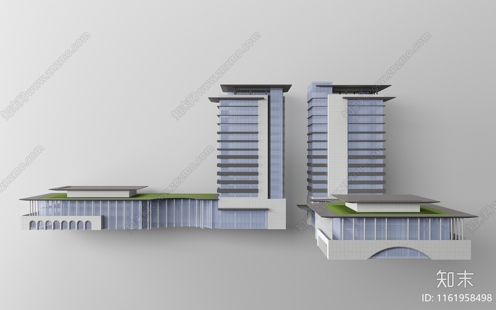 现代高层办公楼3D模型下载【ID:1161958498】