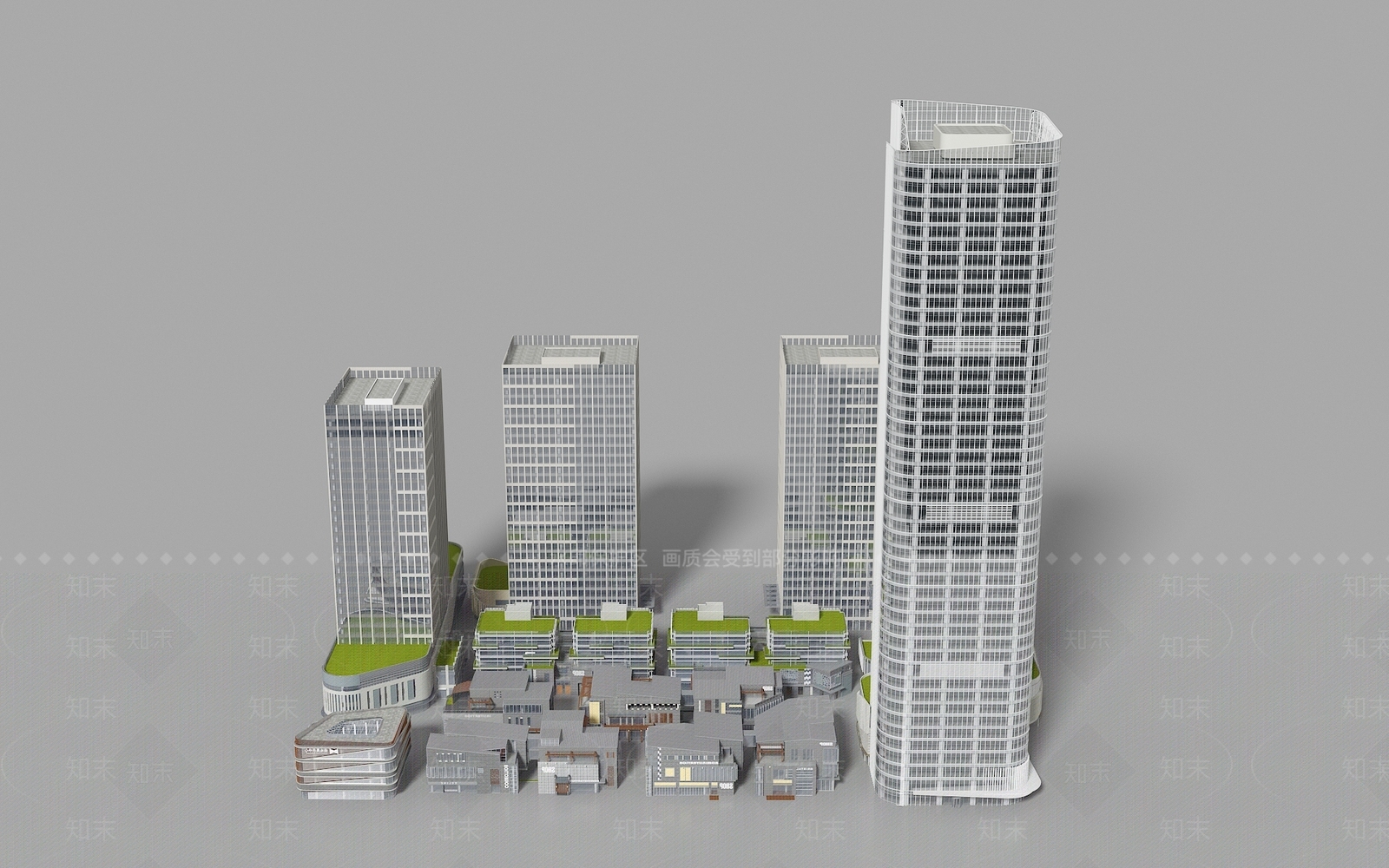 现代高层办公楼3D模型下载【ID:1161958810】