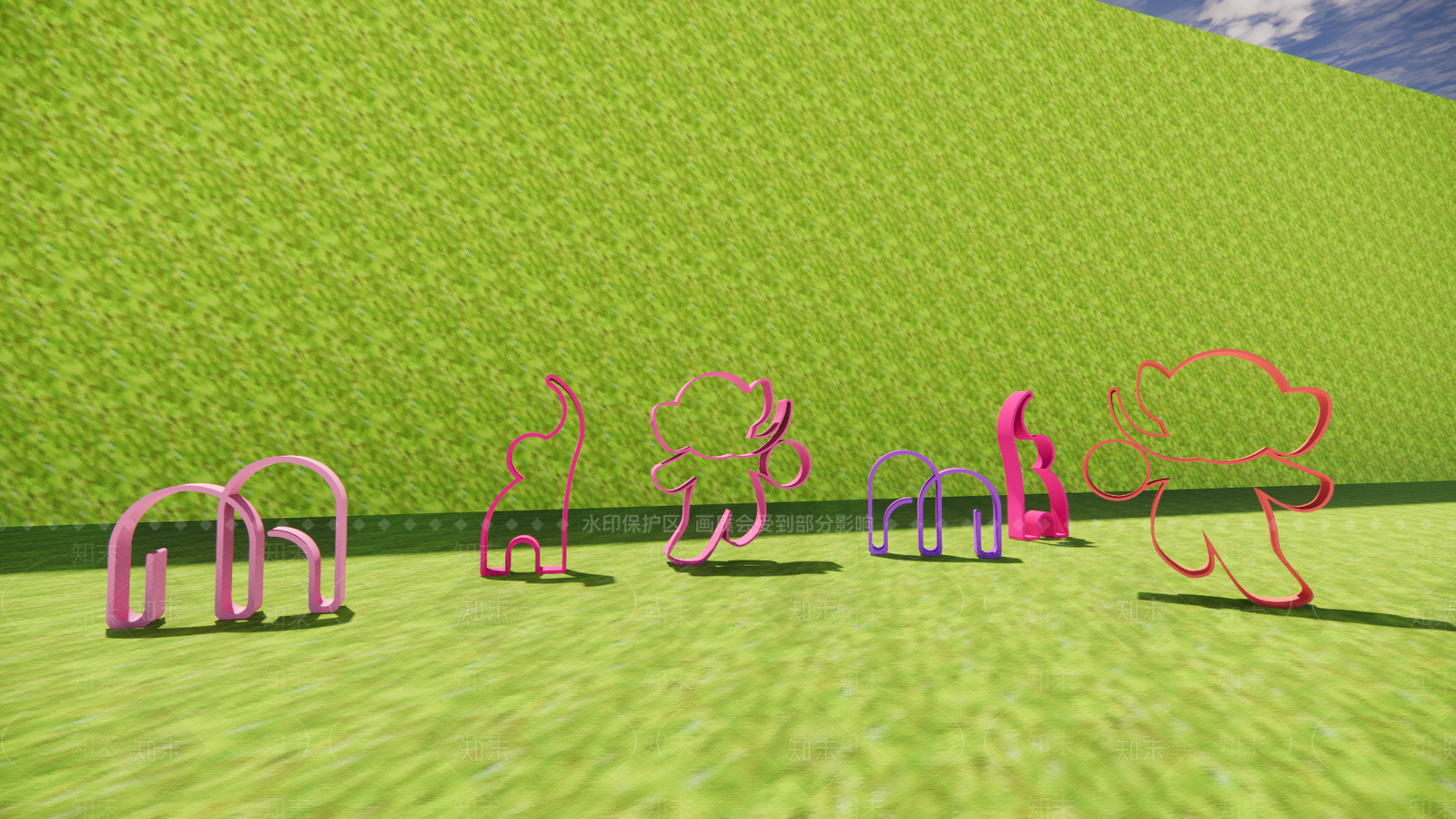 现代大象雕塑SU模型下载【ID:1161959966】