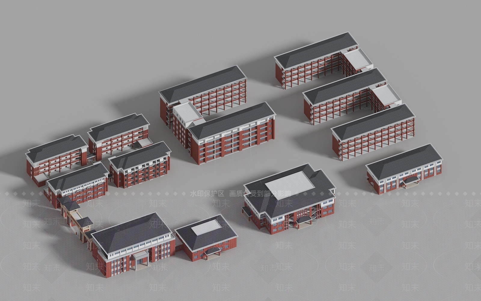 现代学校3D模型下载【ID:1161960623】