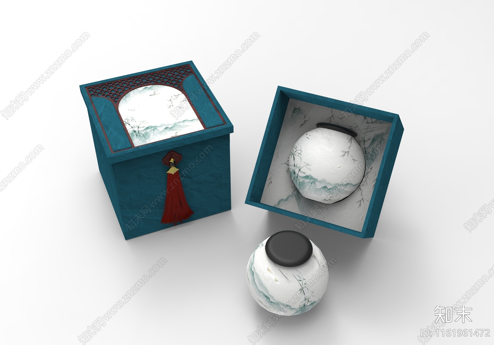 中式茶叶罐子包装盒3D模型下载【ID:1161961472】