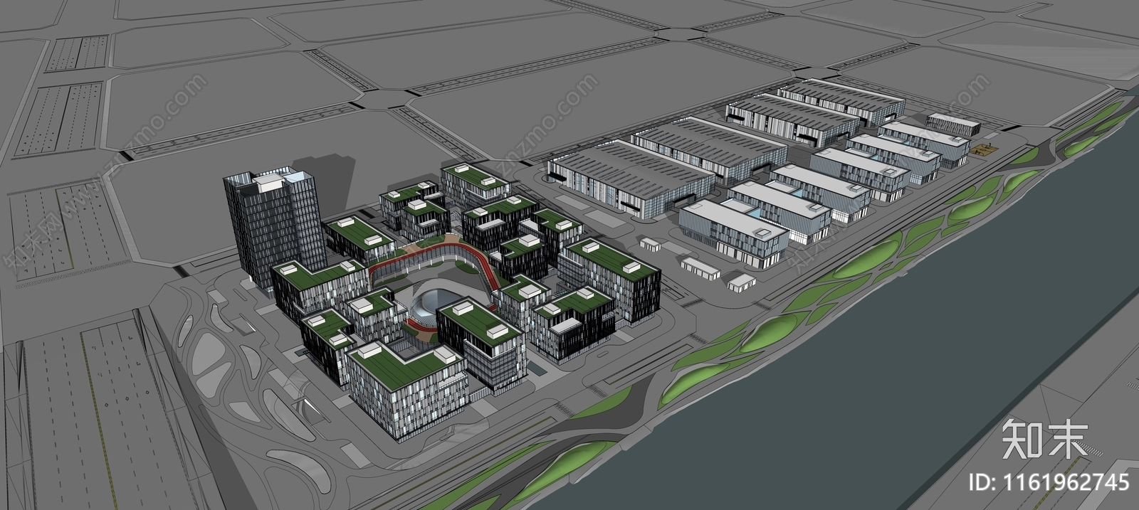 现代产业园SU模型下载【ID:1161962745】