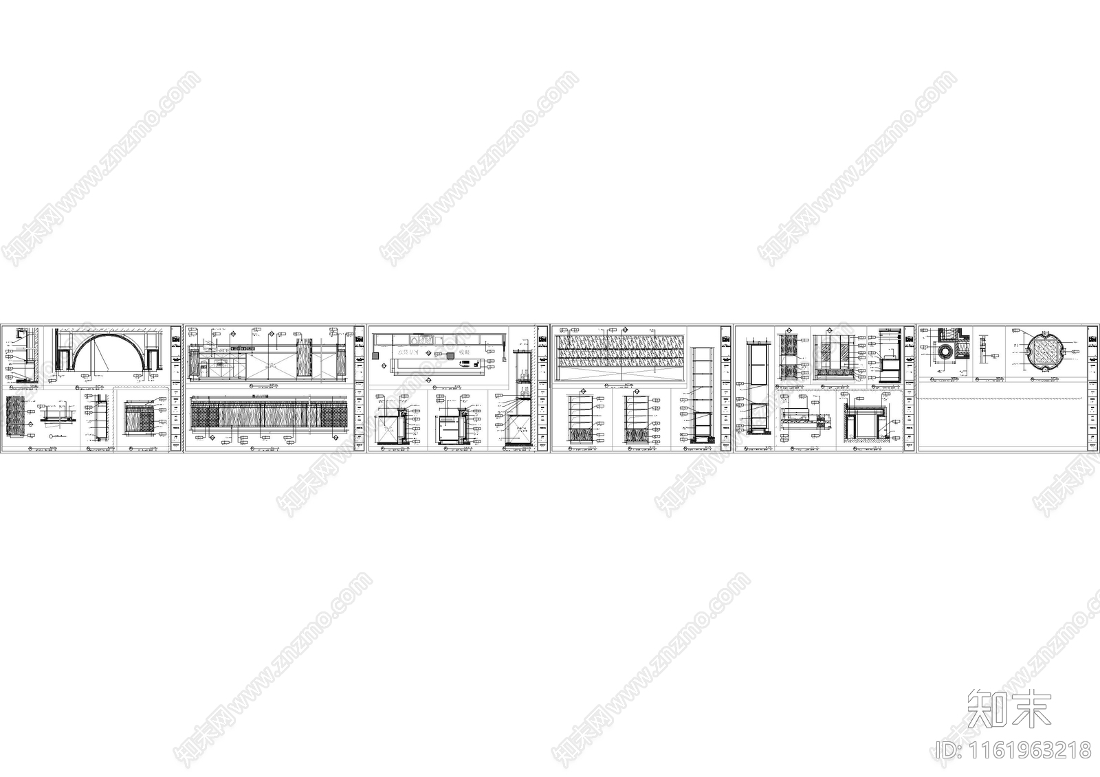 收银台展示台茶台节点大样图cad施工图下载【ID:1161963218】