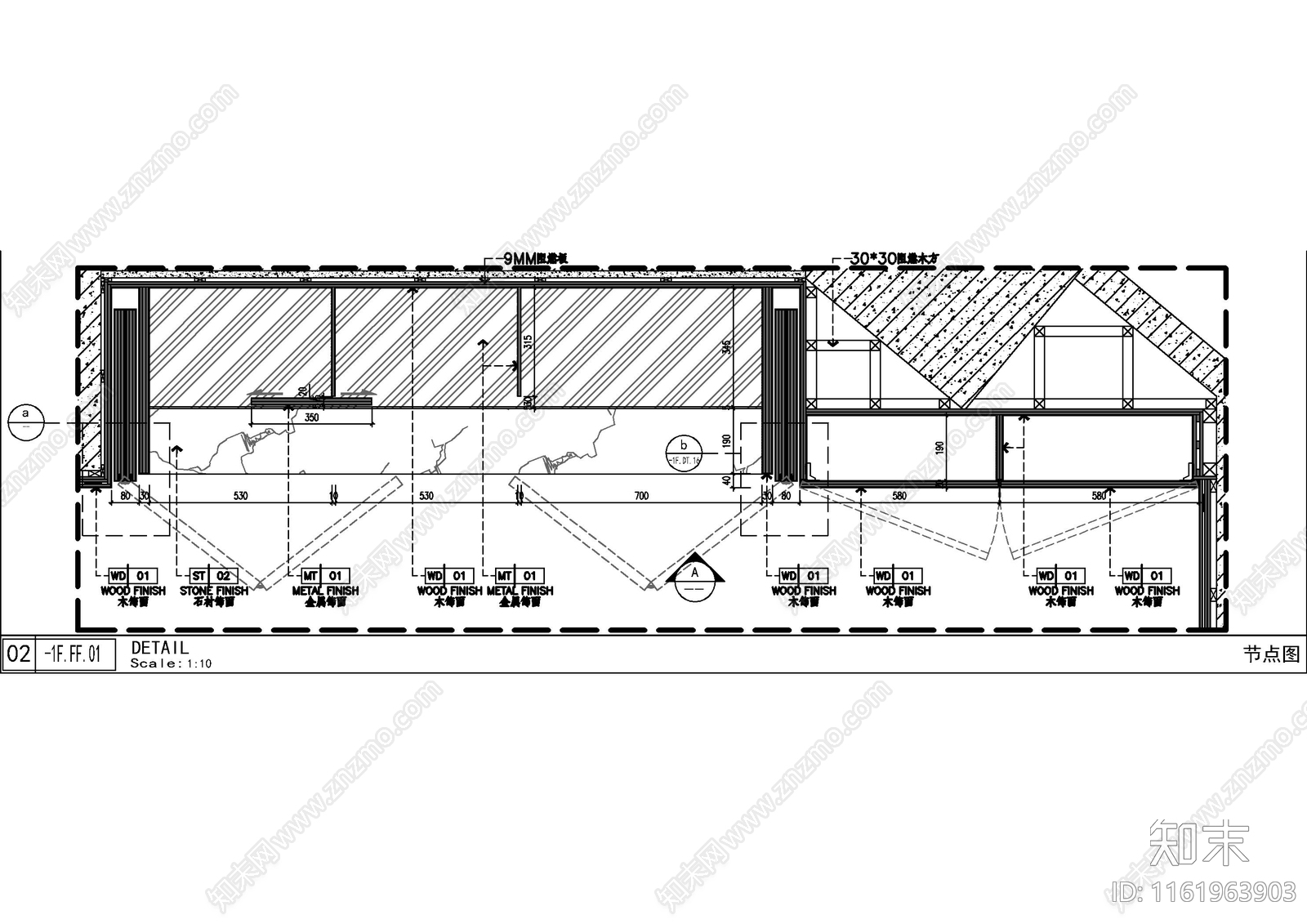 私宴水吧柜cad施工图下载【ID:1161963903】