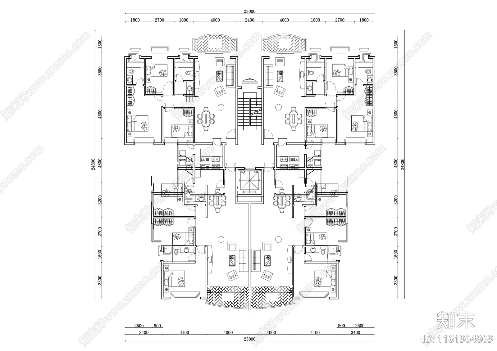 490m²公寓住宅平面设计图纸cad施工图下载【ID:1161964869】