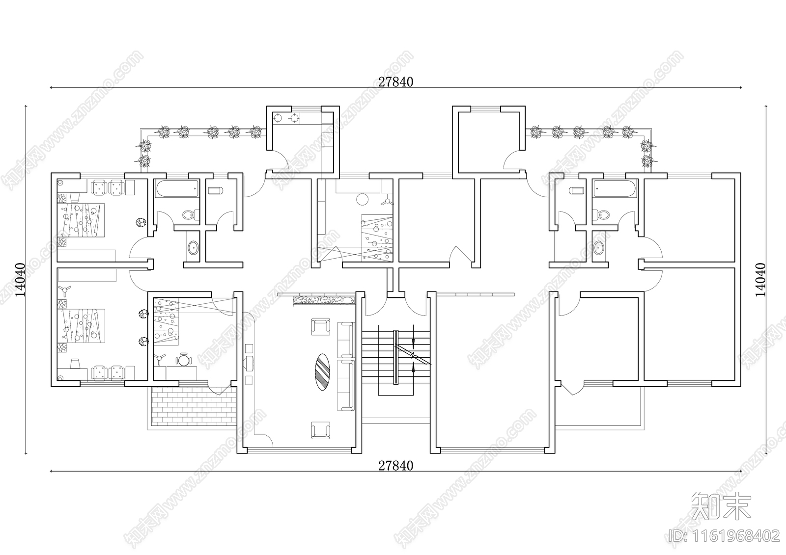 315m²公寓住宅平面设计图纸cad施工图下载【ID:1161968402】