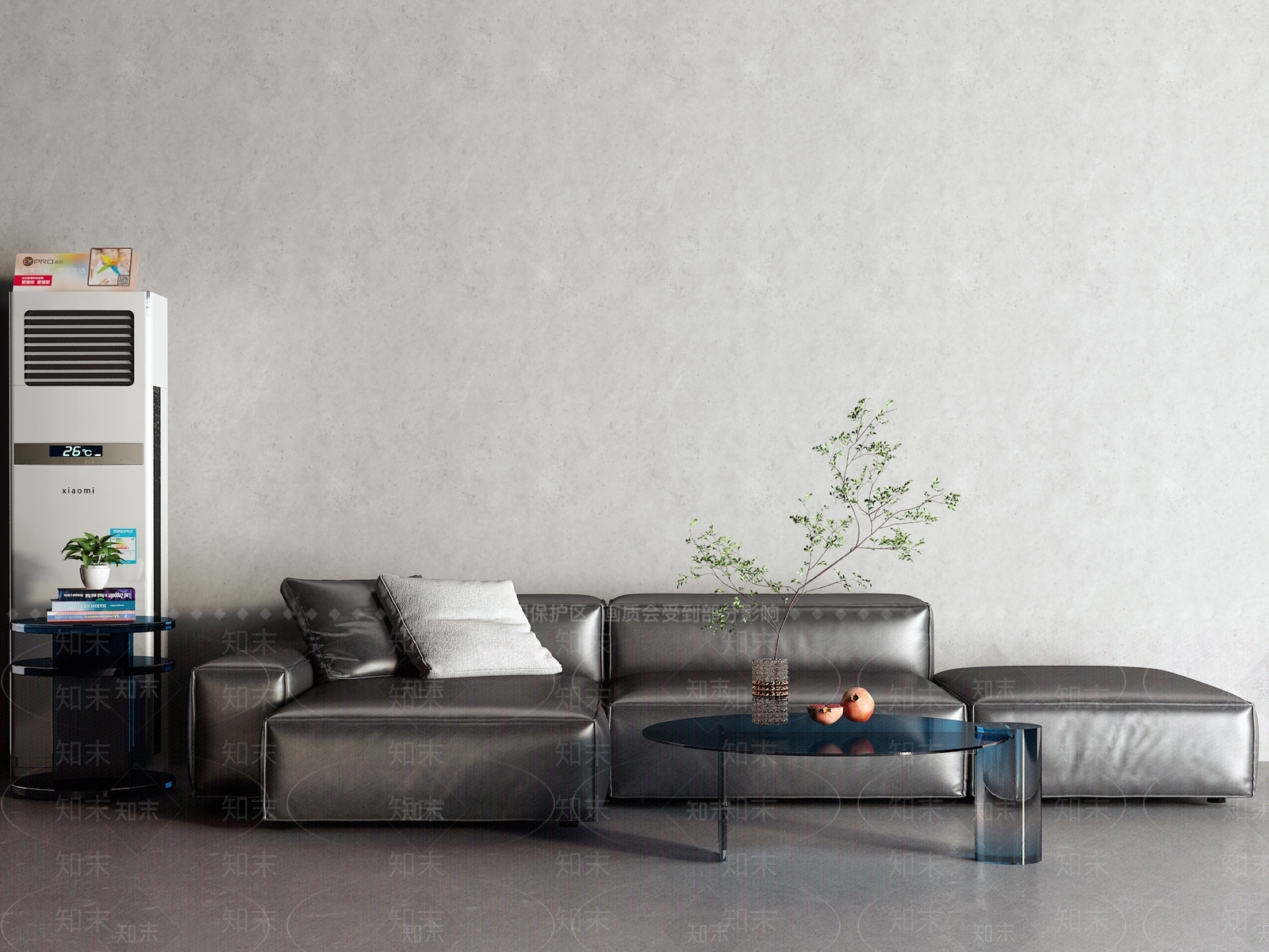 现代黑色皮革沙发3D模型下载【ID:1161970899】