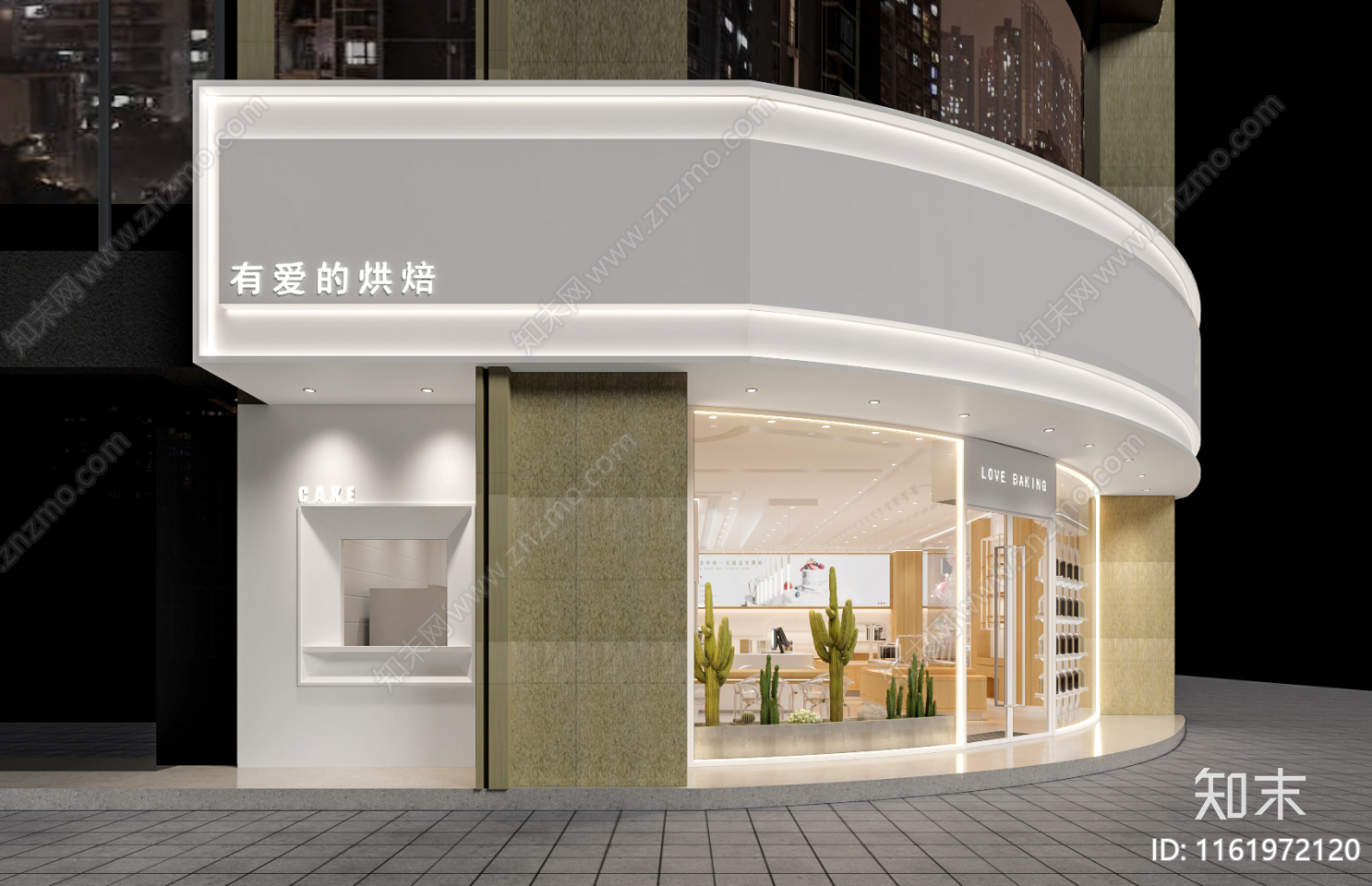 面包店室内装修图施工图下载【ID:1161972120】