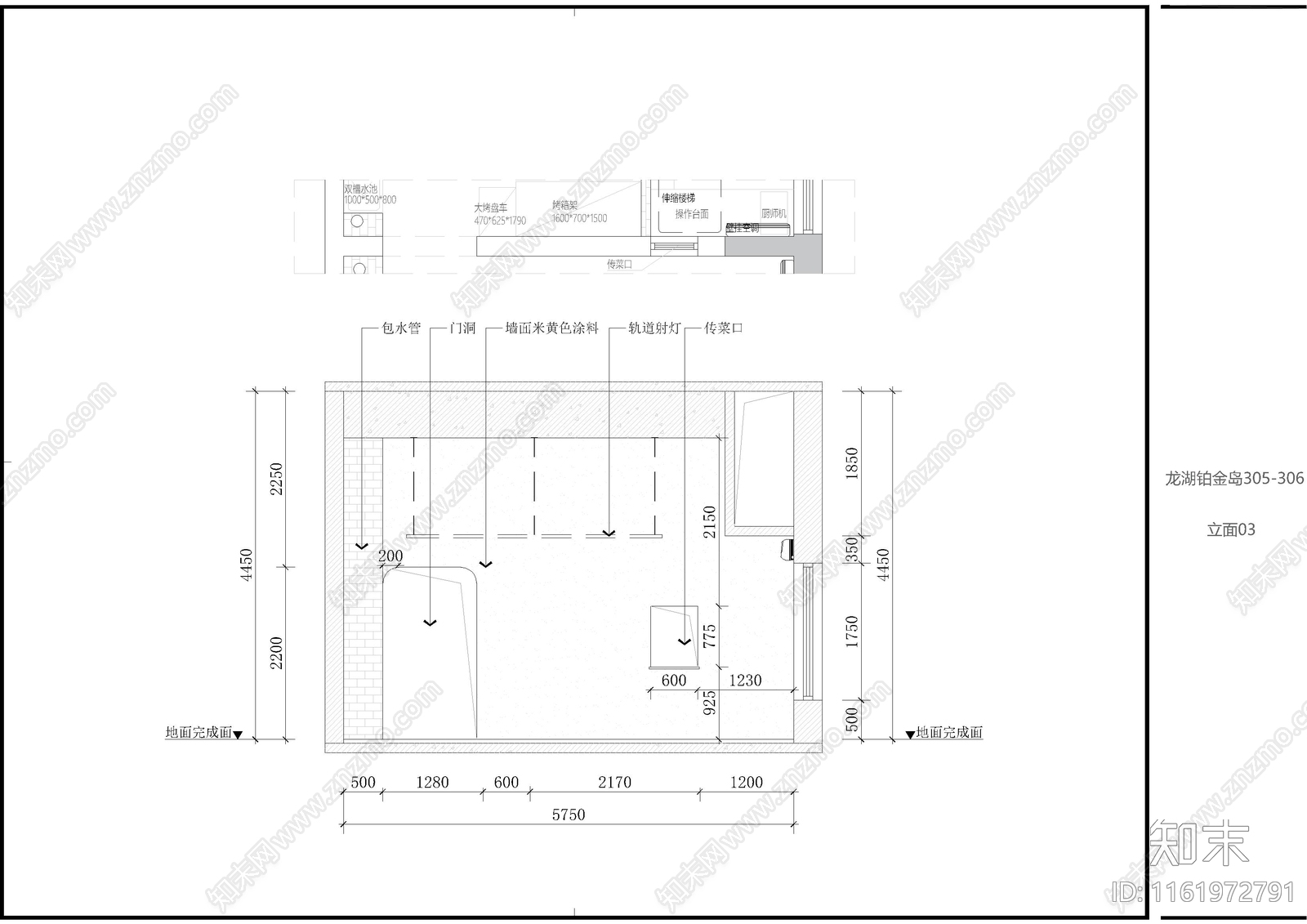 面包店装修图施工图下载【ID:1161972791】