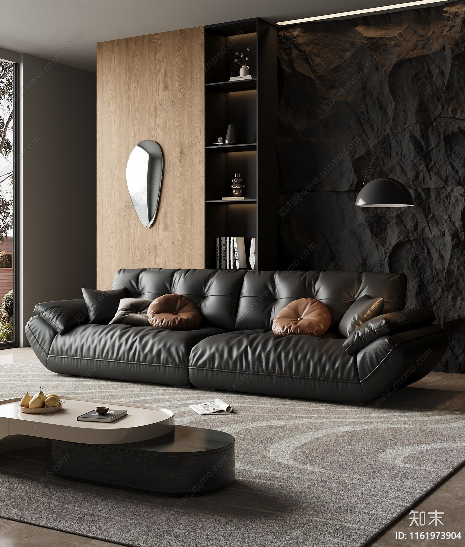 现代轻奢极简奶油风双人沙发茶几组合客厅3D模型下载【ID:1161973904】