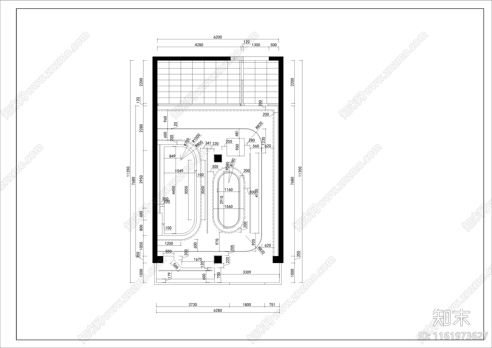 烘焙店装修图施工图下载【ID:1161973627】