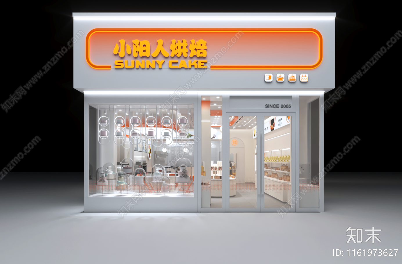 烘焙店装修图施工图下载【ID:1161973627】