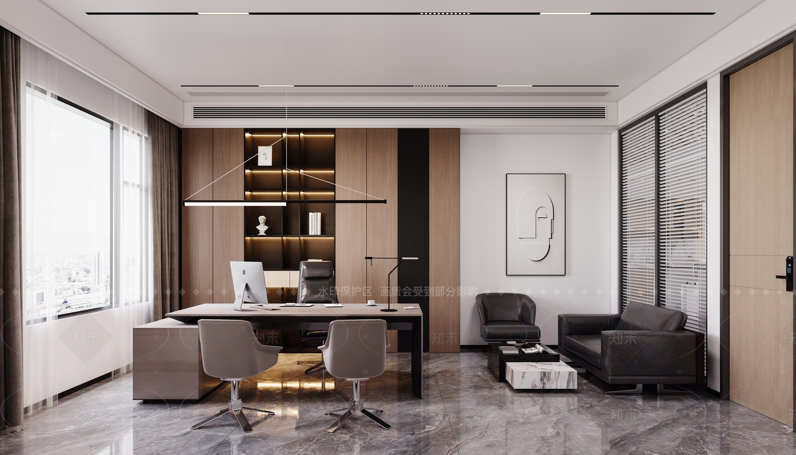 现代会议室3D模型下载【ID:1214606916】