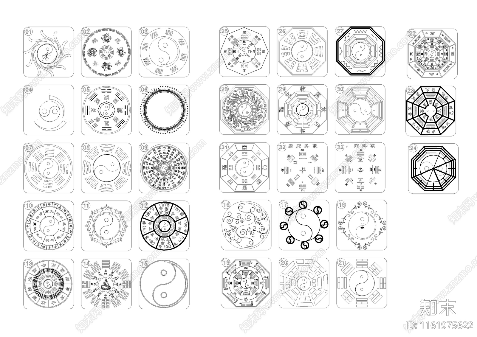中式元素施工图下载【ID:1161975622】