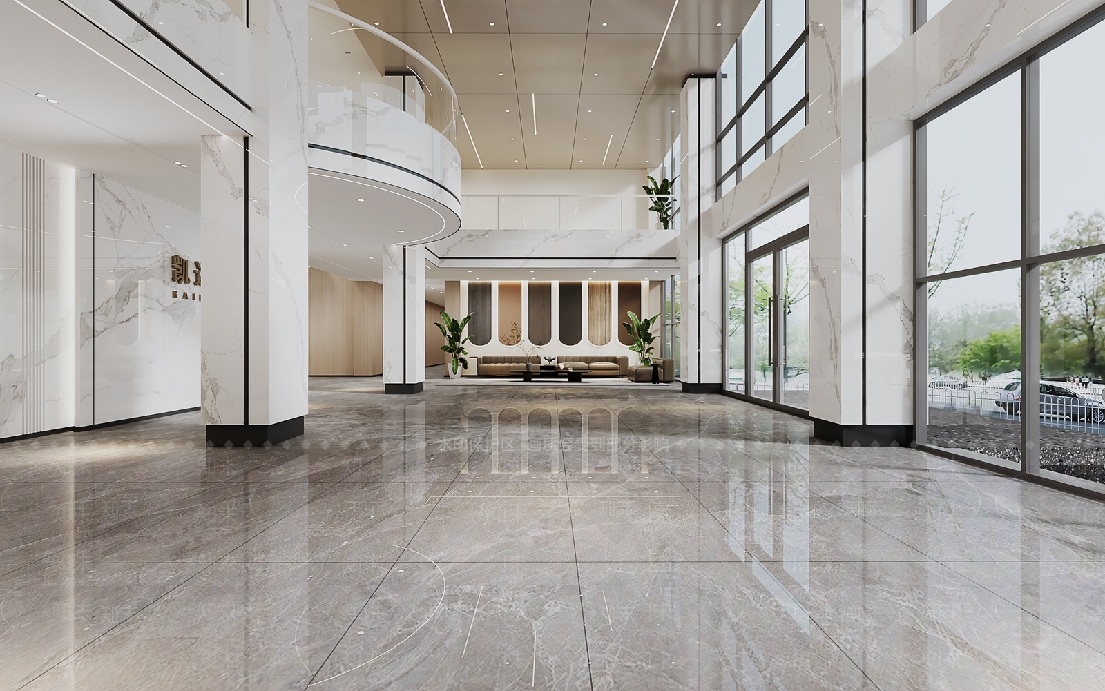 办公楼效果图3D模型下载【ID:1161976307】