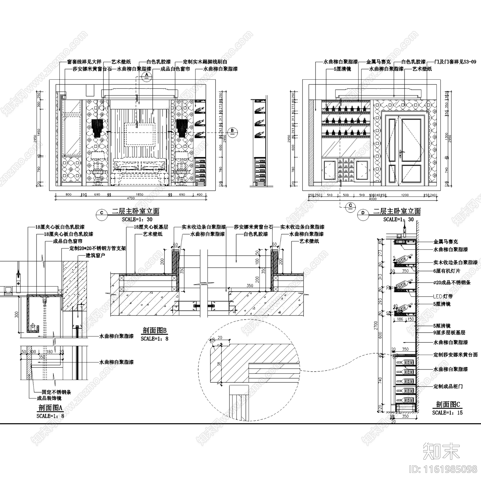 居住主题三层别墅V3C型506室内家装CA施工图下载【ID:1161985098】