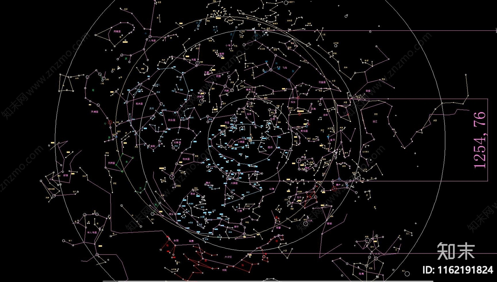中西方星座对照北天星图星空施工图下载【ID:1162191824】