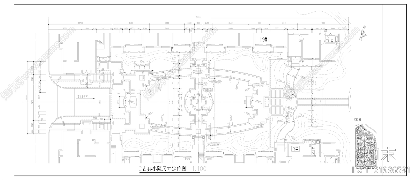 小区楼间距景观平面图施工图下载【ID:1161986591】