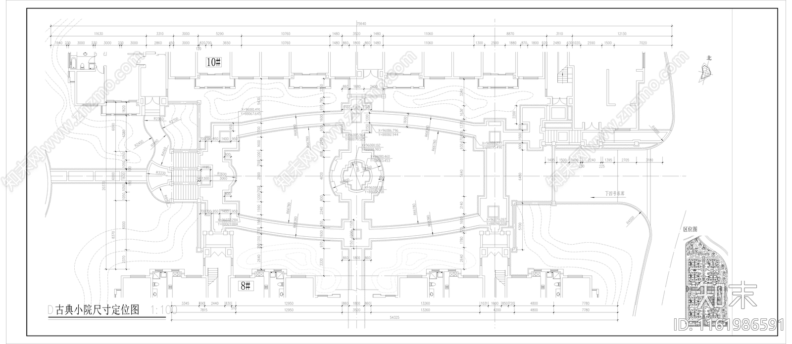 小区楼间距景观平面图施工图下载【ID:1161986591】