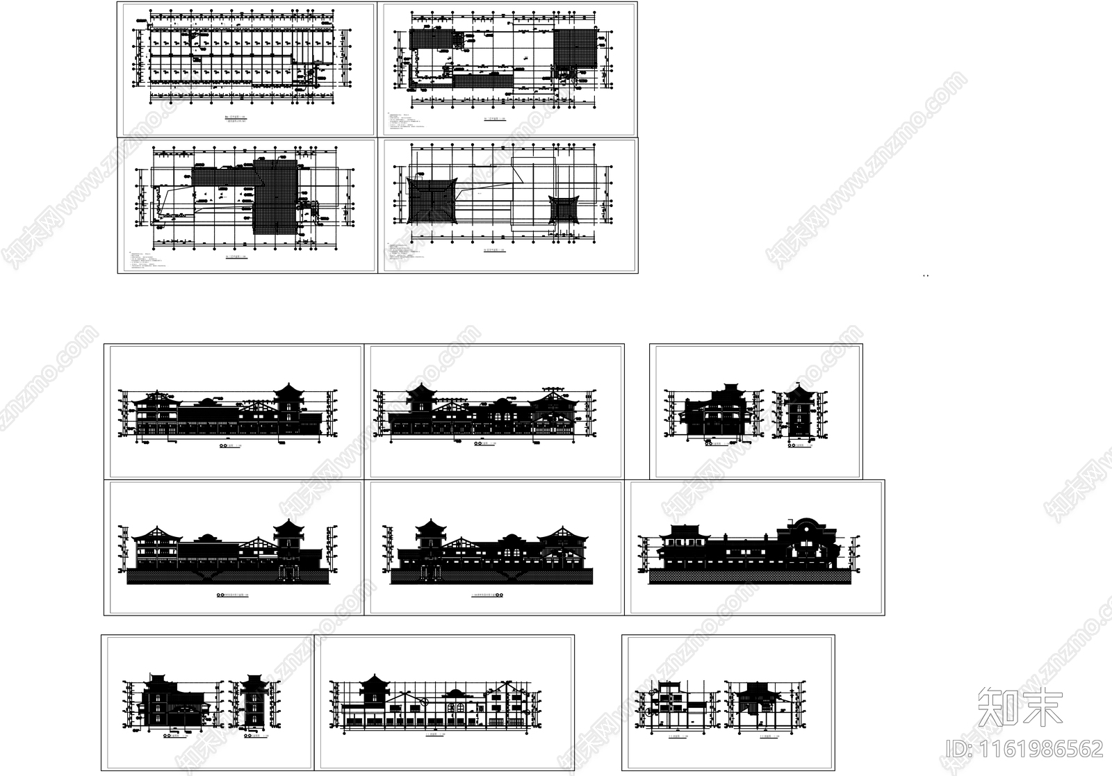 精品古城楼商业街商业综合体景观施工图下载【ID:1161986562】