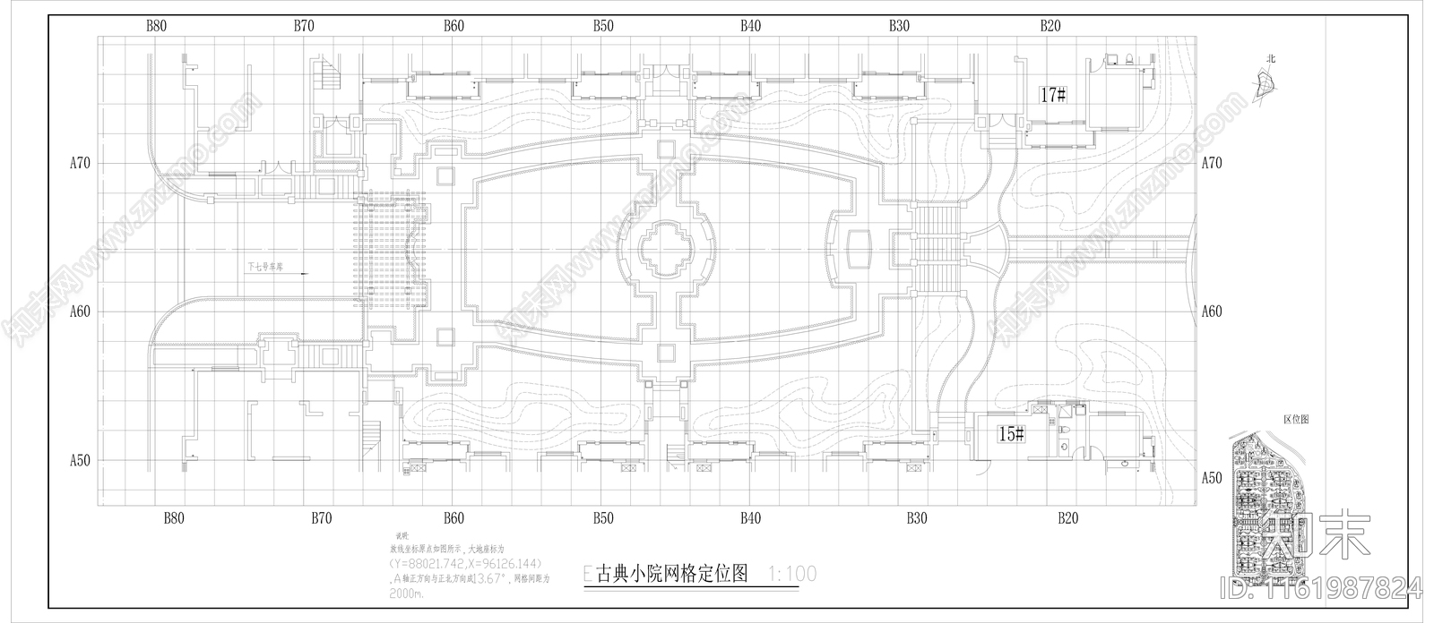 小区楼间距景观平面图cad施工图下载【ID:1161987824】