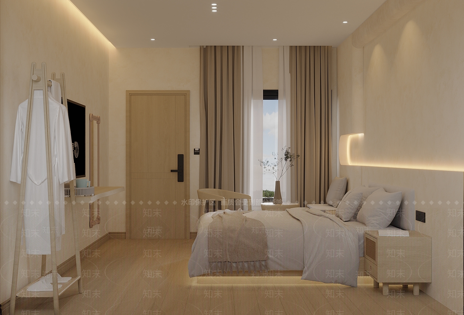 原木民宿客房3D模型下载【ID:1161992376】