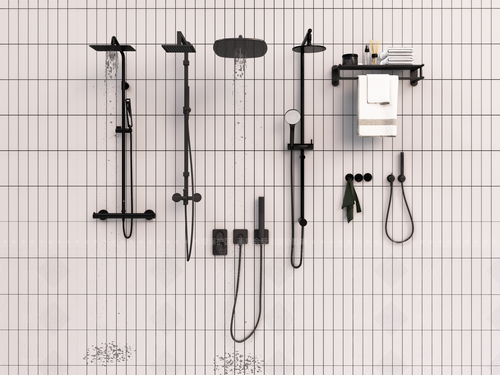 卫生间淋浴喷头3D模型下载【ID:1162013869】