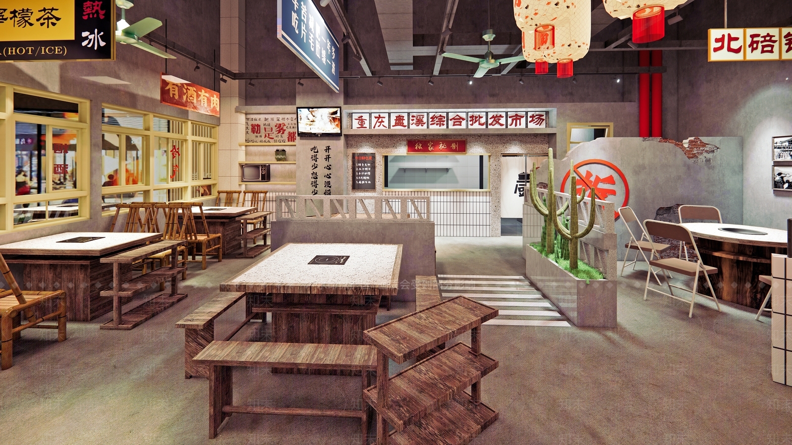火锅店SU模型下载【ID:1162922109】