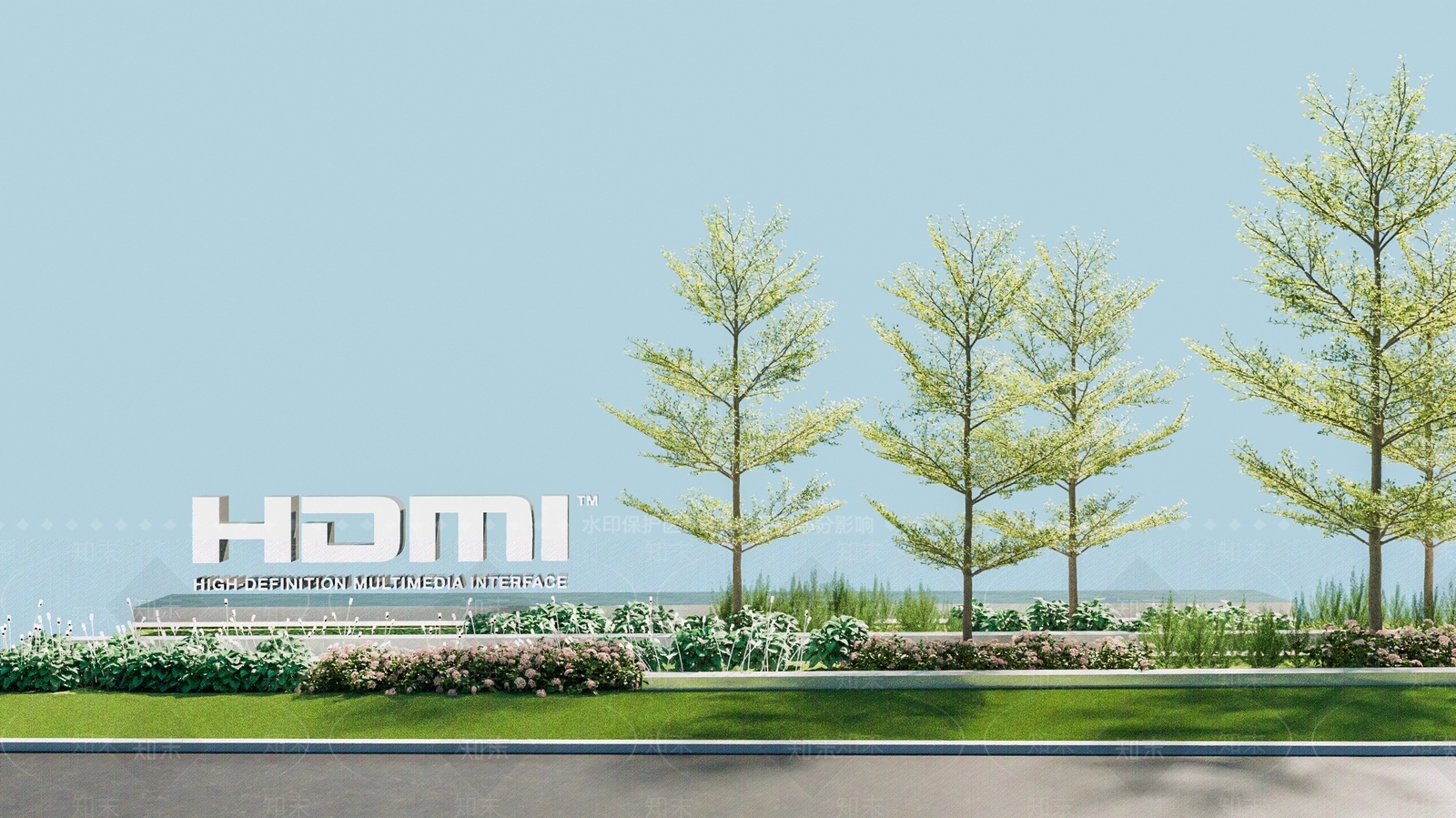 标识logo景墙景观配置3D模型下载【ID:1161998379】