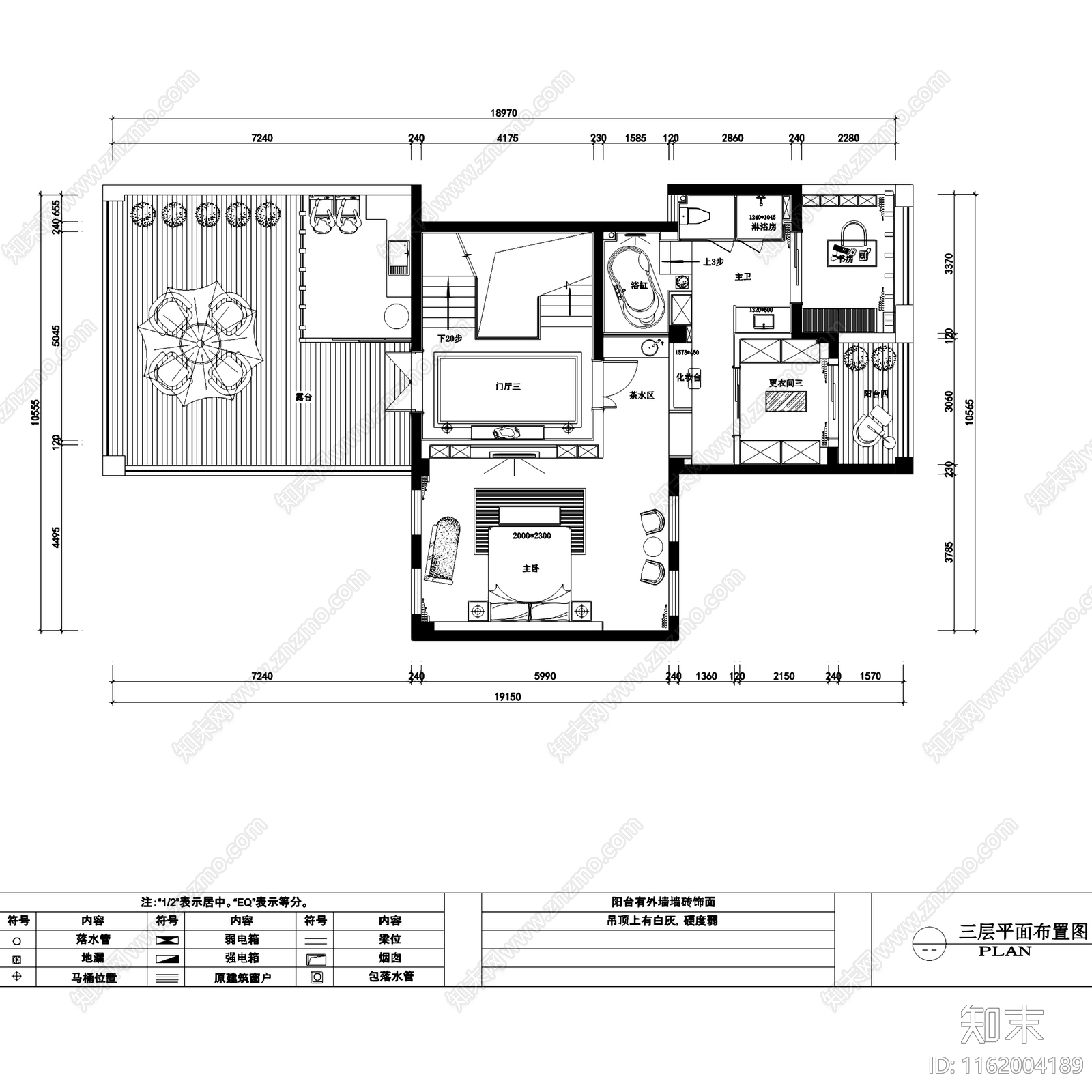 现代极简阳光翡丽湾三层别墅室内家装cad施工图下载【ID:1162004189】