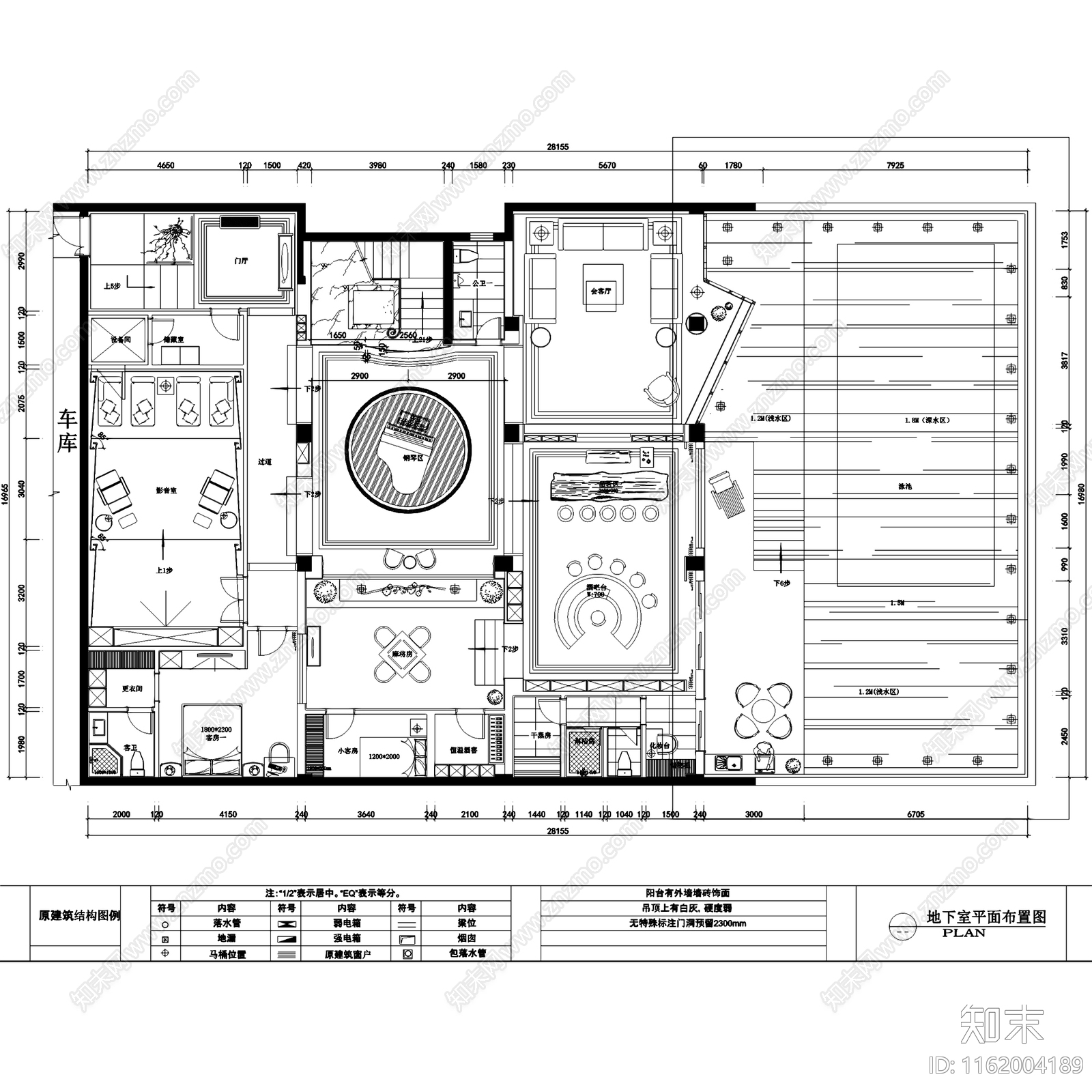 现代极简阳光翡丽湾三层别墅室内家装cad施工图下载【ID:1162004189】