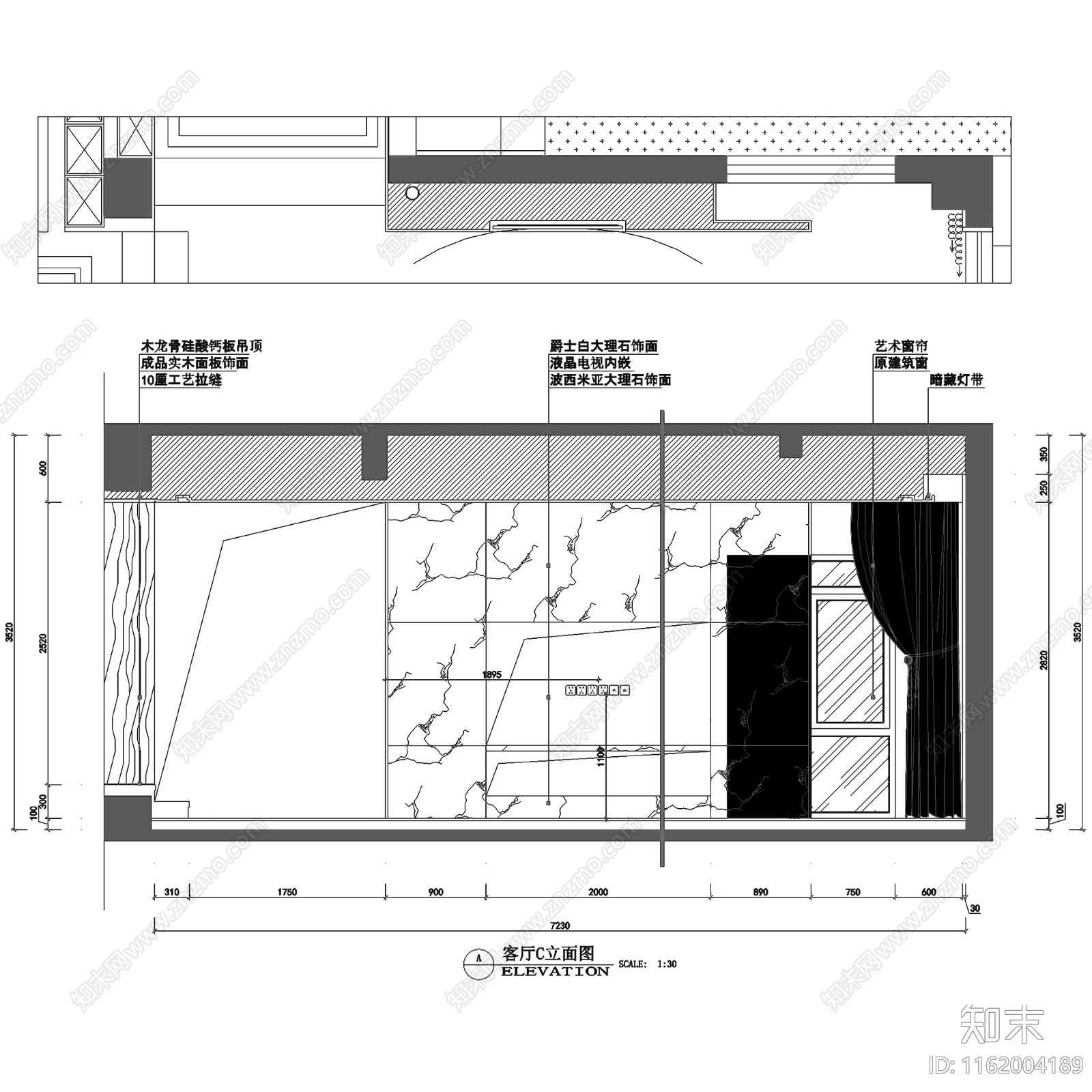 现代极简阳光翡丽湾三层别墅室内家装cad施工图下载【ID:1162004189】