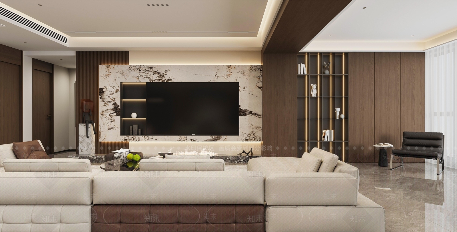 现代客厅电视墙3D模型下载【ID:1162004746】