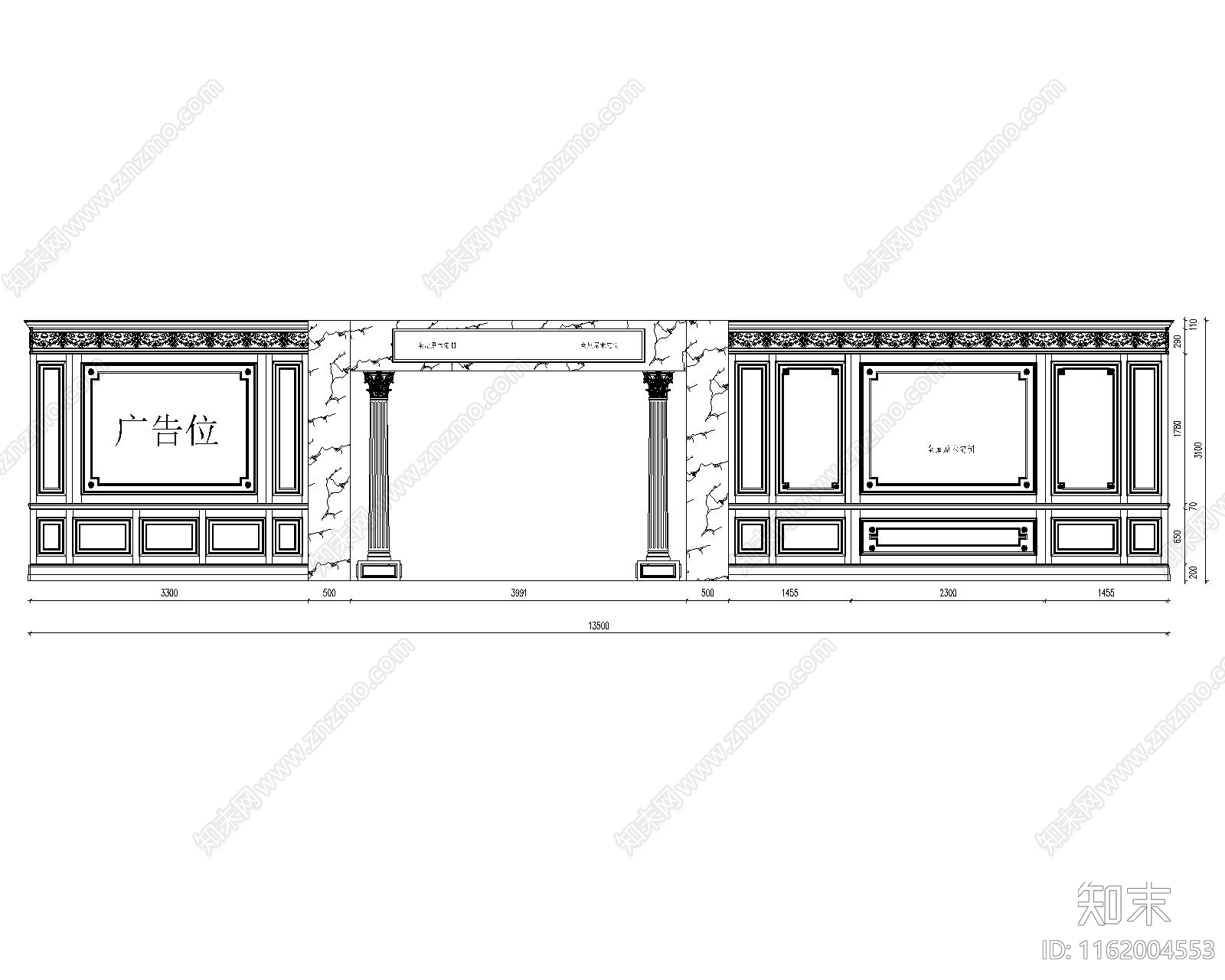 简欧cad施工图下载【ID:1162004553】