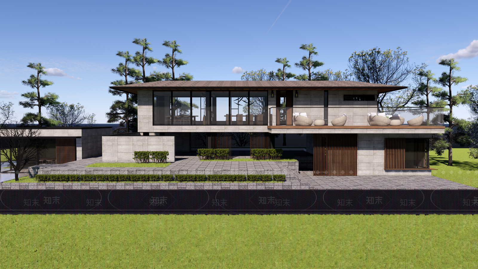 现代山地度假民宿SU模型下载【ID:1162006107】