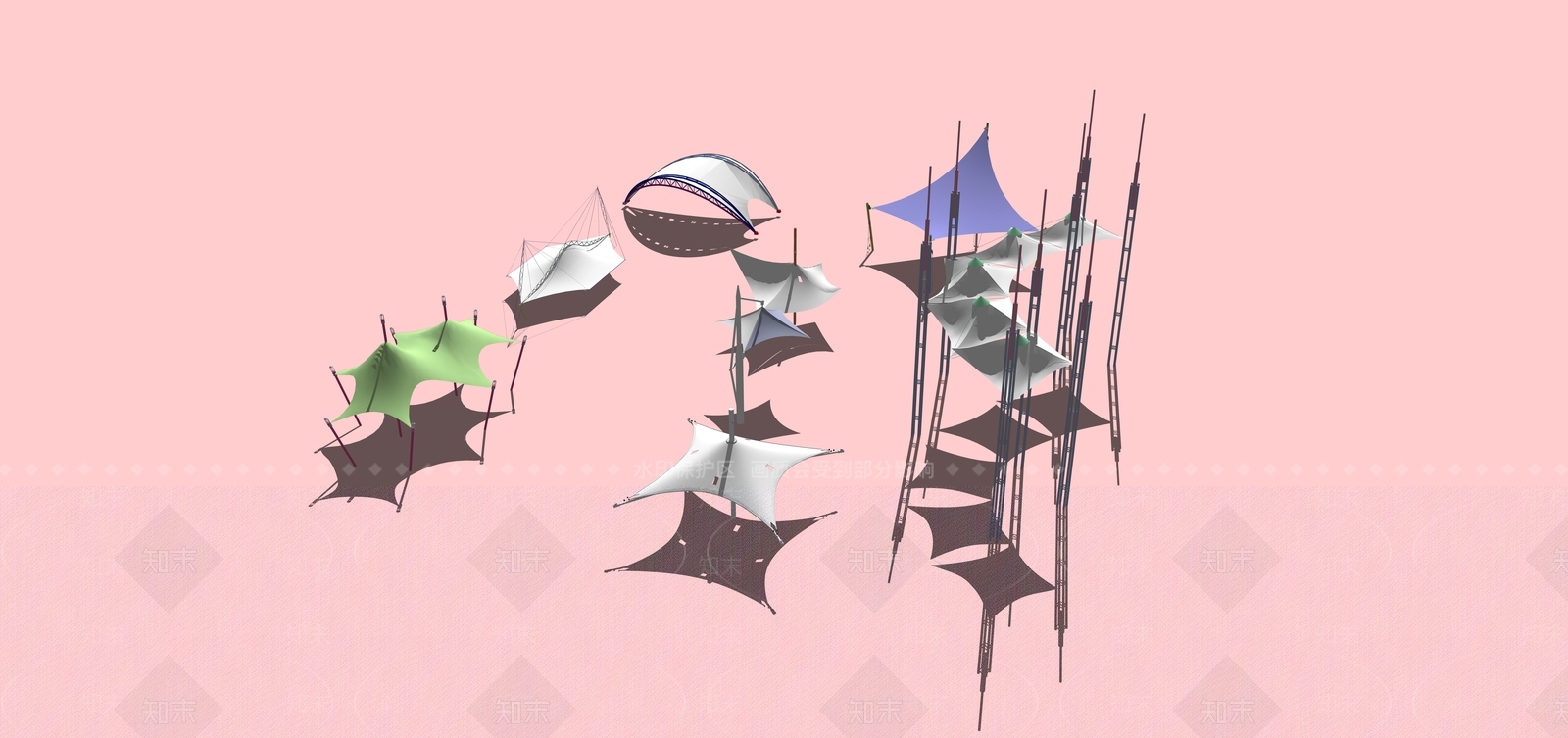 建筑景观小品SU模型下载【ID:1162010844】