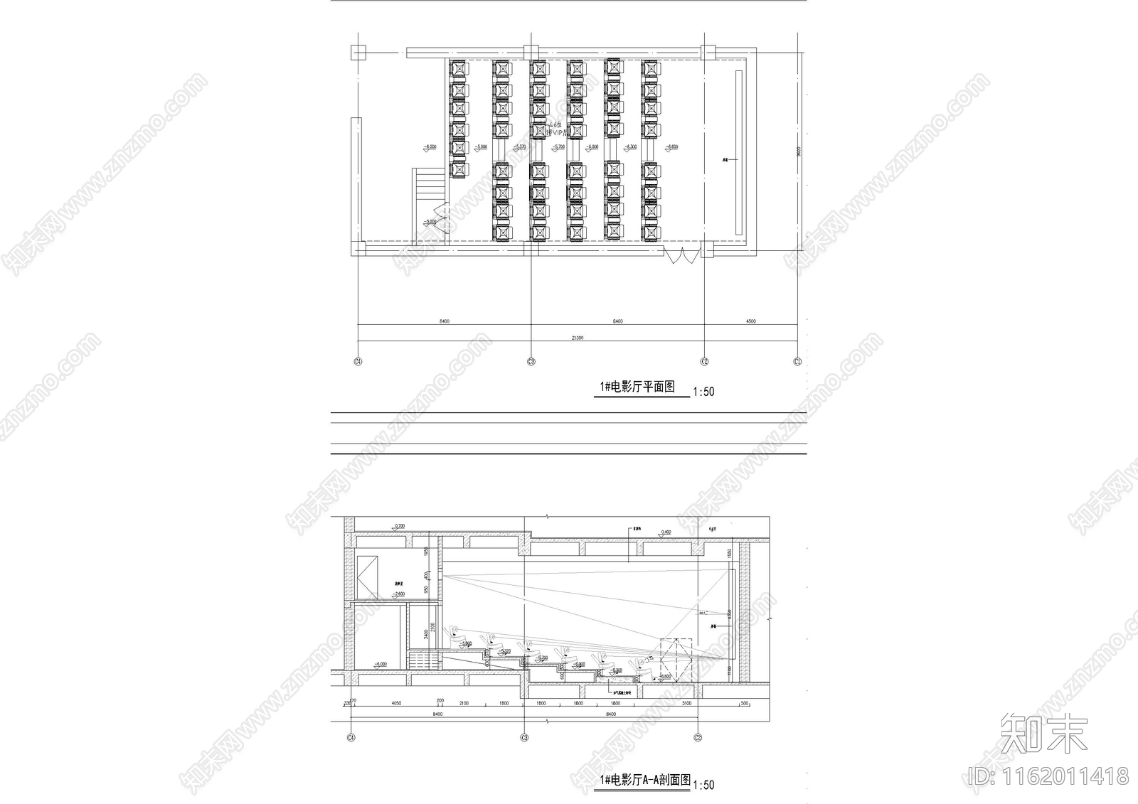 电影院建筑cad施工图下载【ID:1162011418】