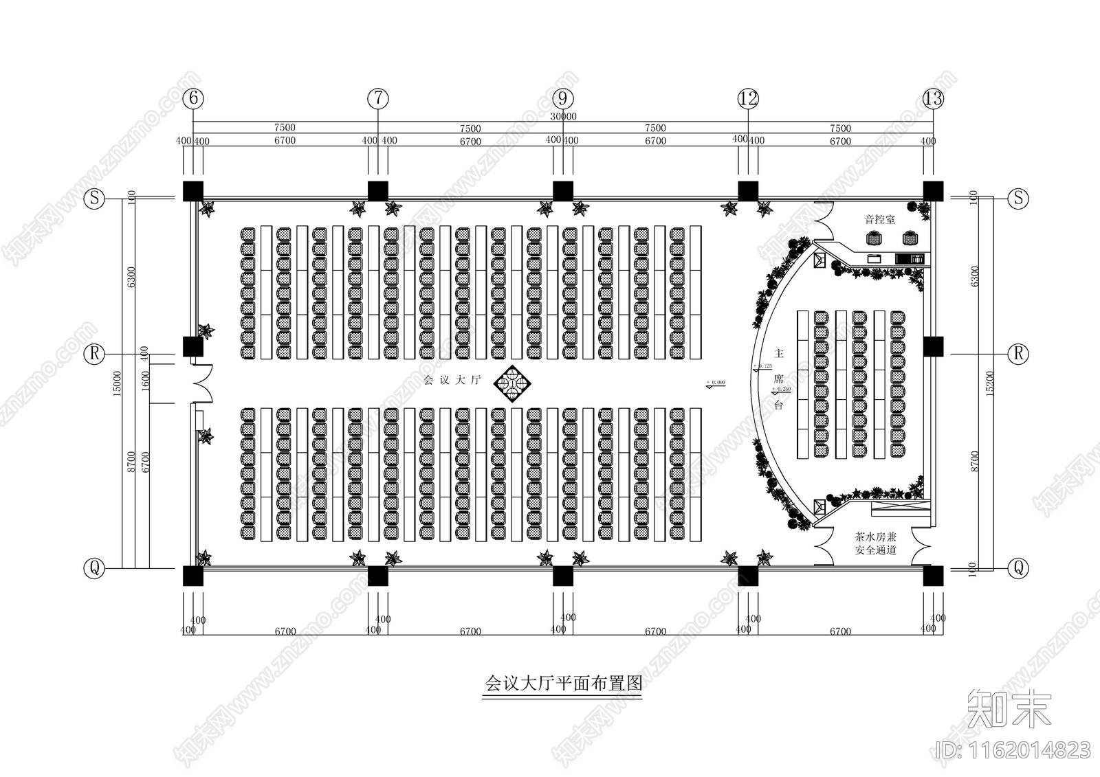 会议室排练厅贵宾接待室装饰工程施工图下载【ID:1162014823】