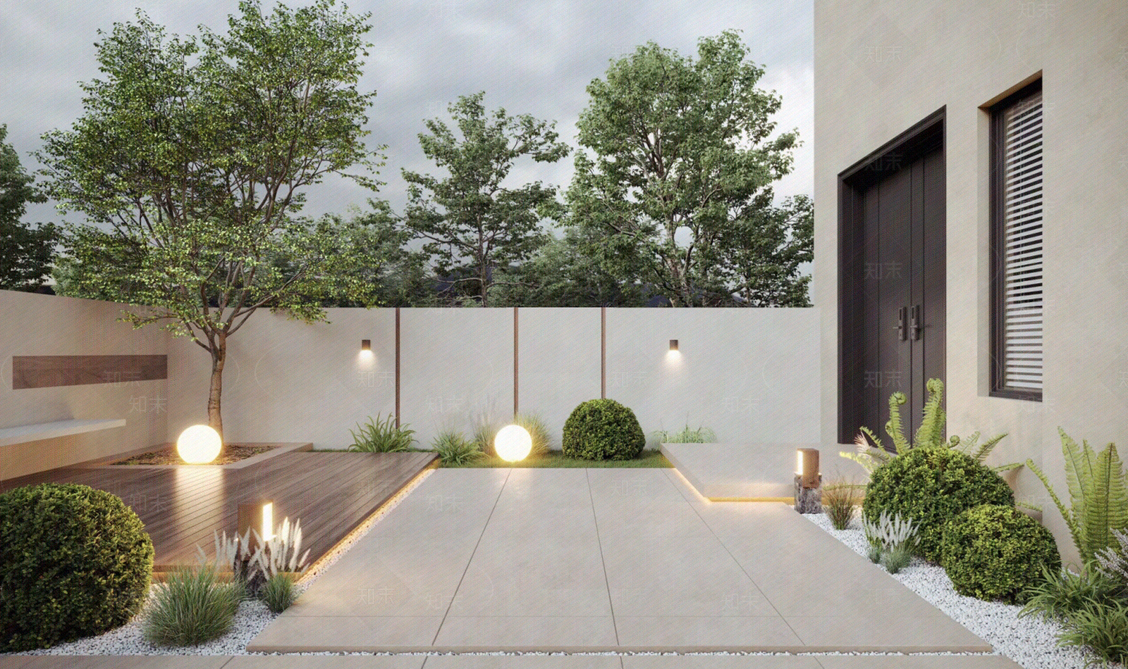 别墅庭院外景贴图下载【ID:1162014882】