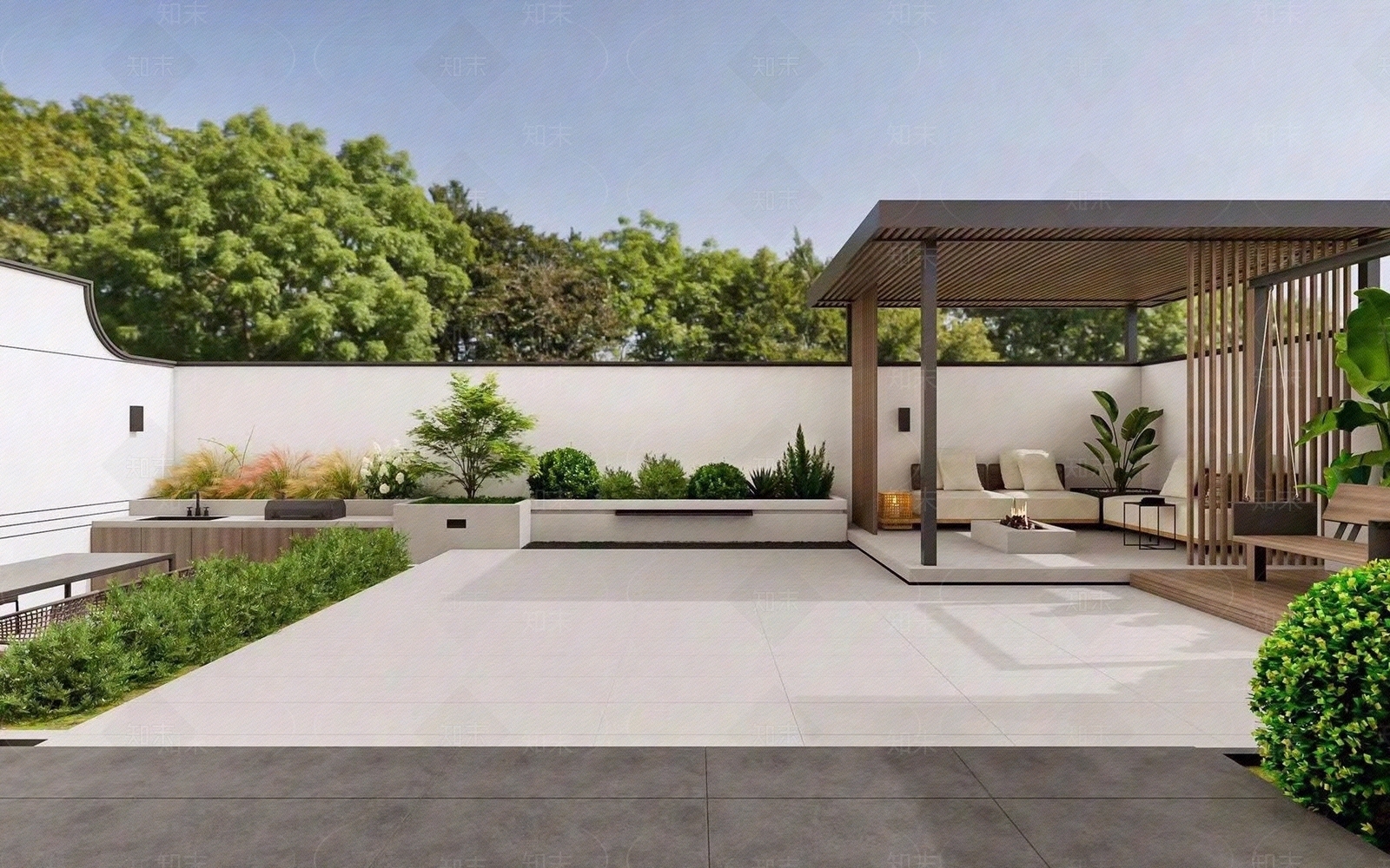 别墅庭院外景贴图下载【ID:1162015451】