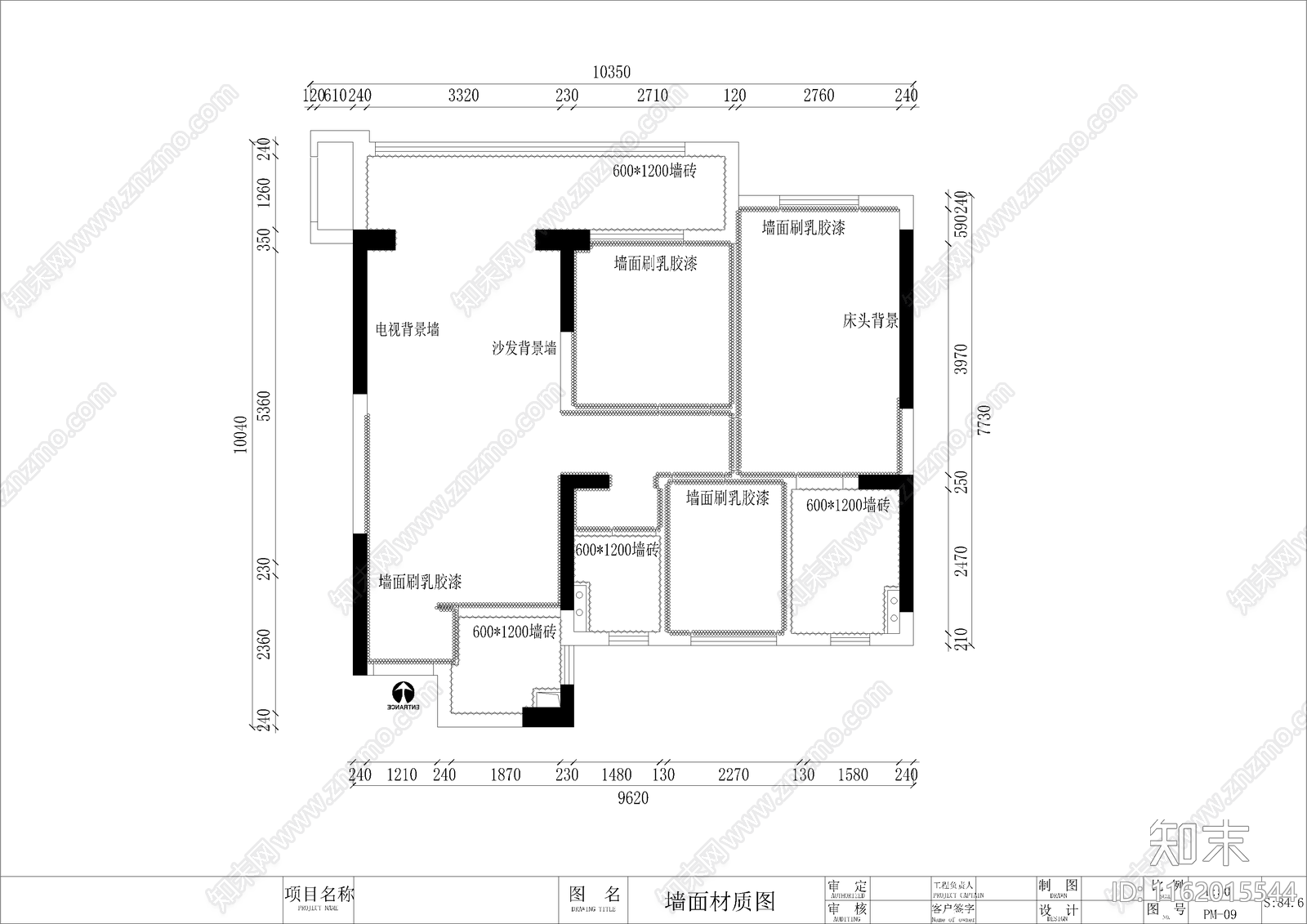 85㎡三房家装平层空间设计CAcad施工图下载【ID:1162015544】