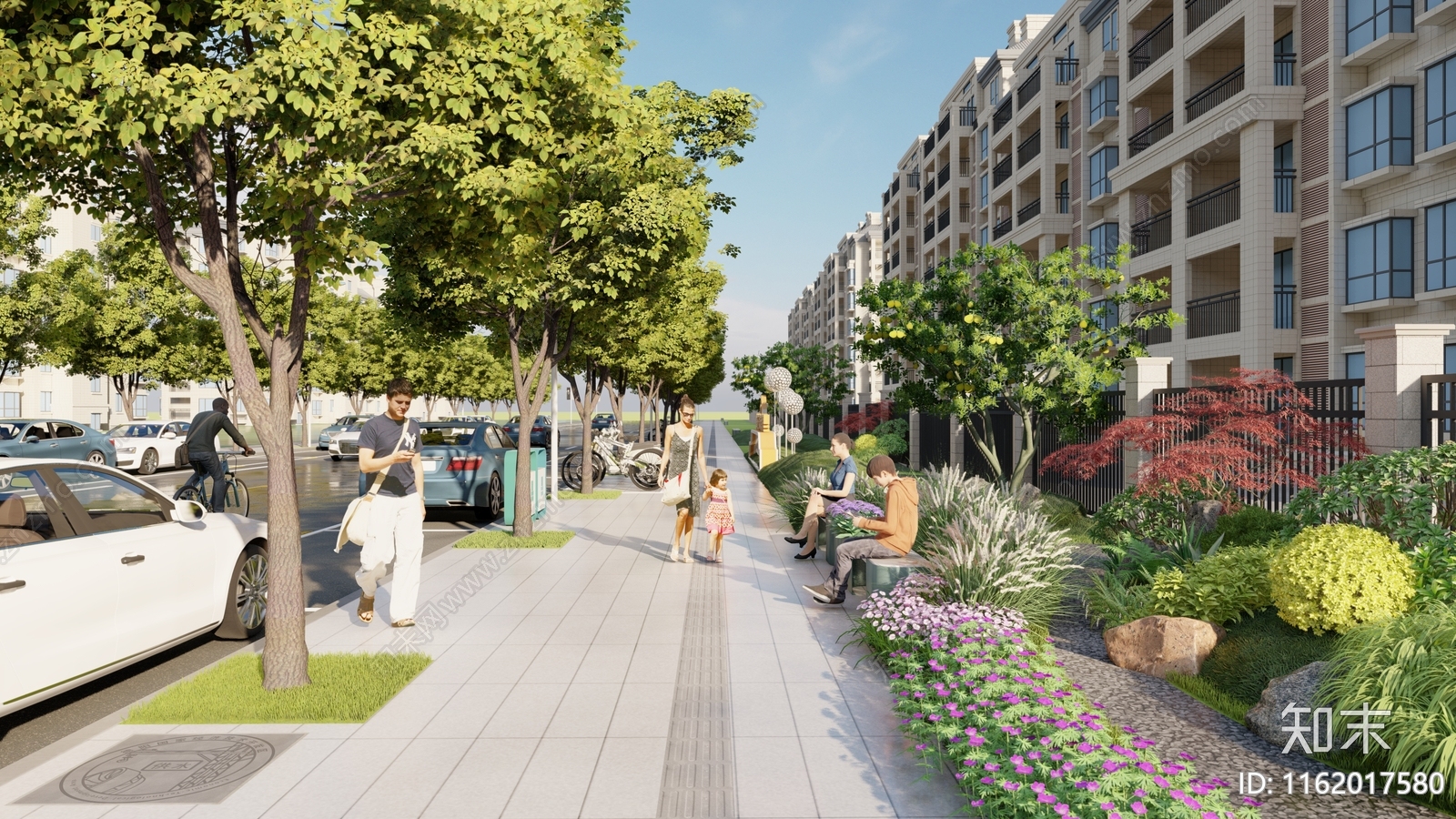 城市道路景观SU模型下载【ID:1162017580】