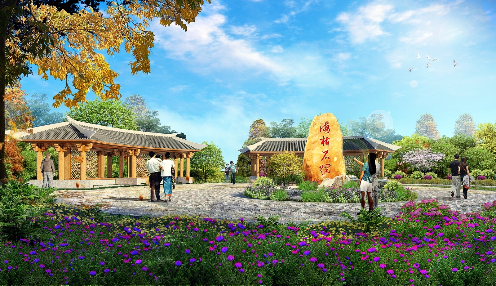 中式文化广场SU模型下载【ID:1162019546】