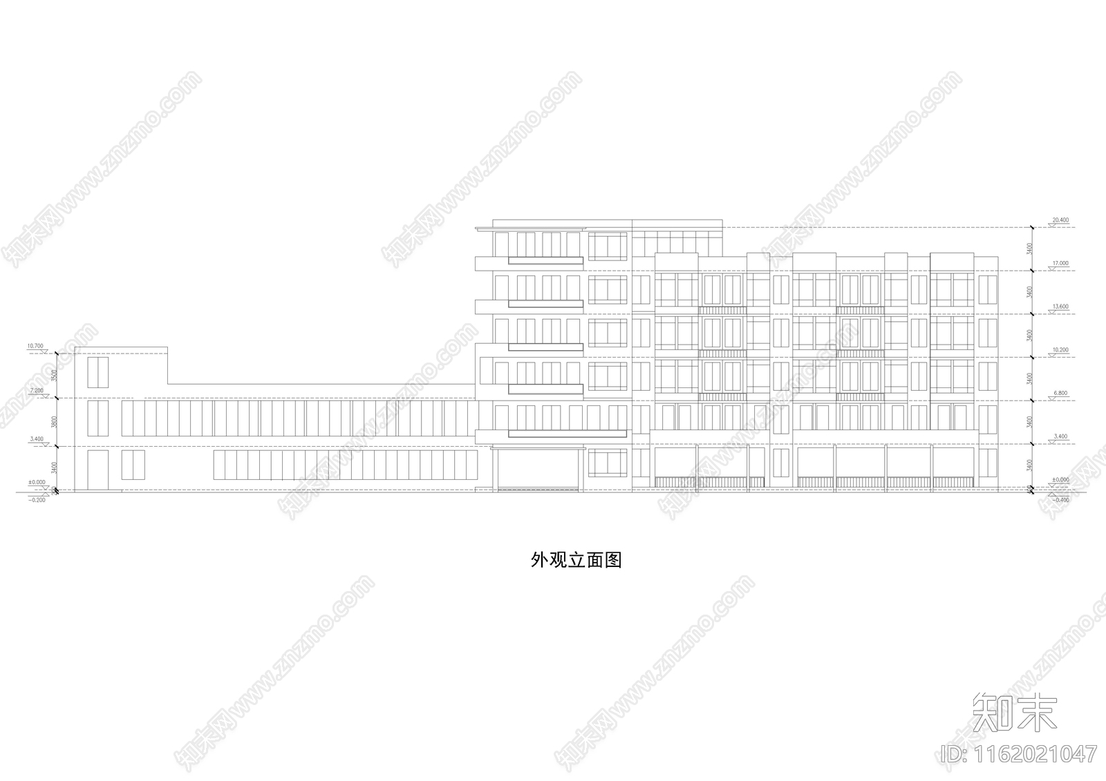 公建住宅养老院养老服务中心cad施工图下载【ID:1162021047】